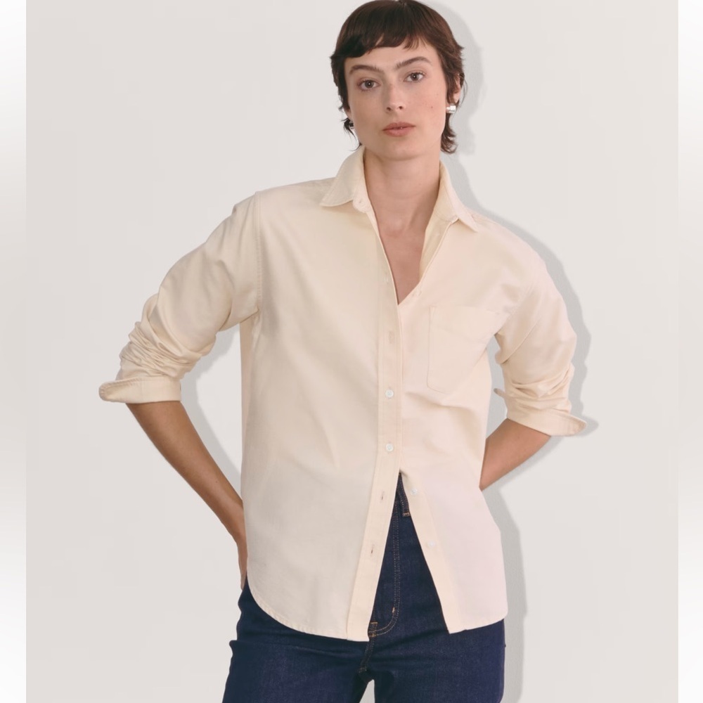 Everlane The Must-Have Oxford Button Down Shirt Size 0 Whisper Pink